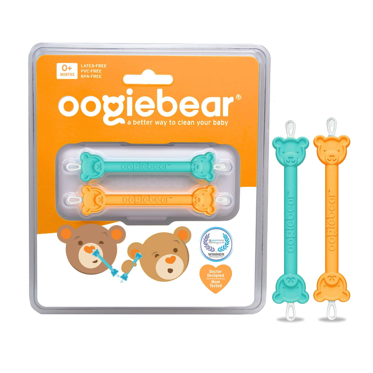 oogiebear - Oogiebear two pack with case: Raspberry and Seafoam