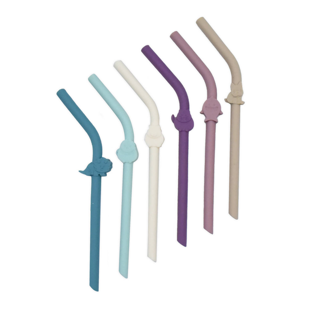 melii - Luxe Silicone Animal Straws with Cleaning Brush