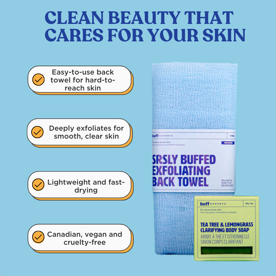 Buff Experts - 🇨🇦 - SRSLY Buffed Exfoliating Back Towel - Treats Back Acne