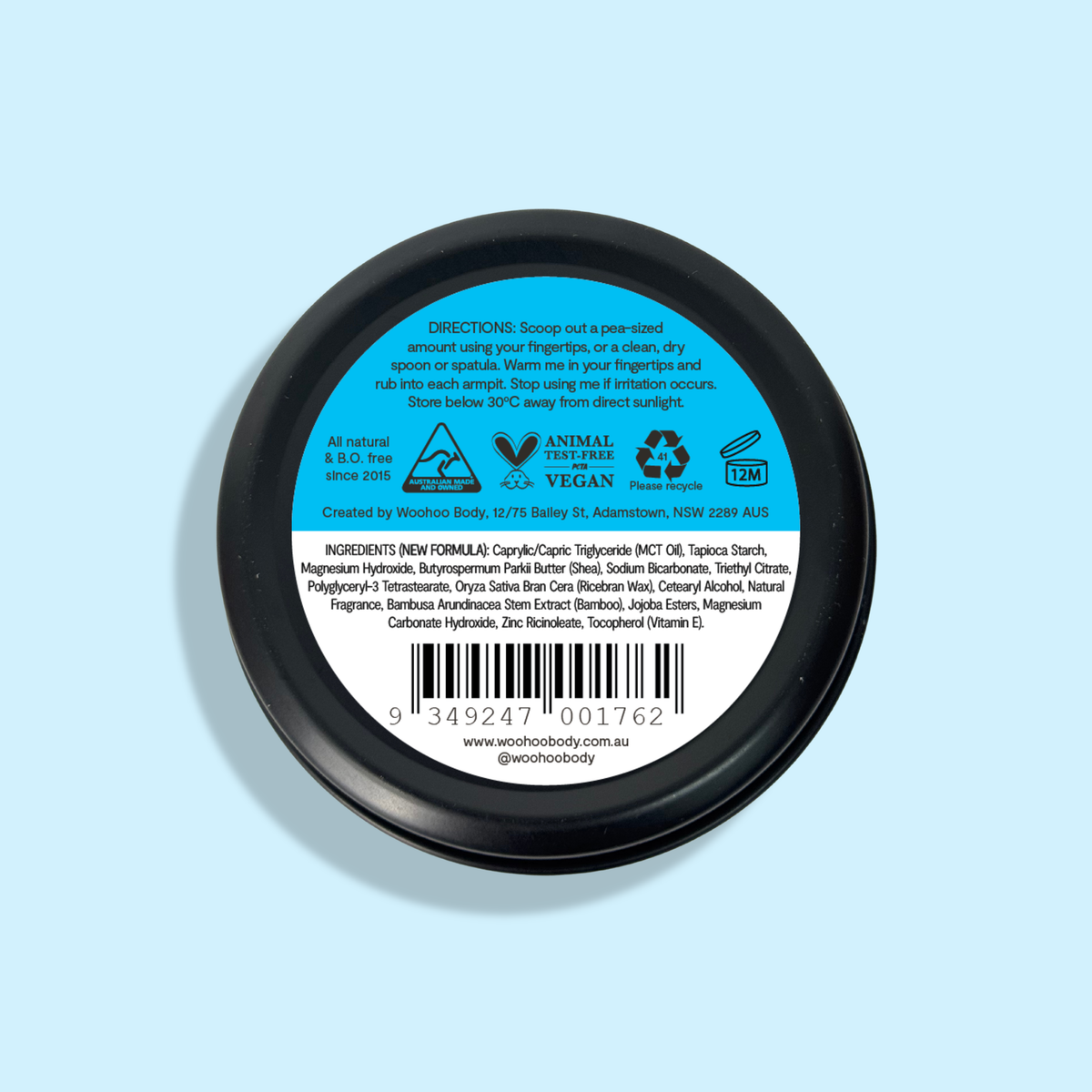 Woohoo Body - Woohoo All Natural Deodorant Paste (Surf) 60g - NEW FORMULA