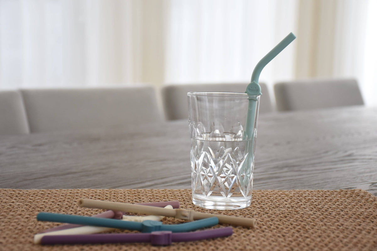 melii - Luxe Silicone Animal Straws with Cleaning Brush