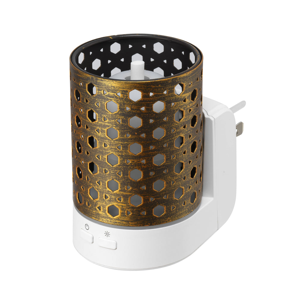 SERENE HOUSE - Basket Brown Metal Essential Oil Wall-Plug Diffuser