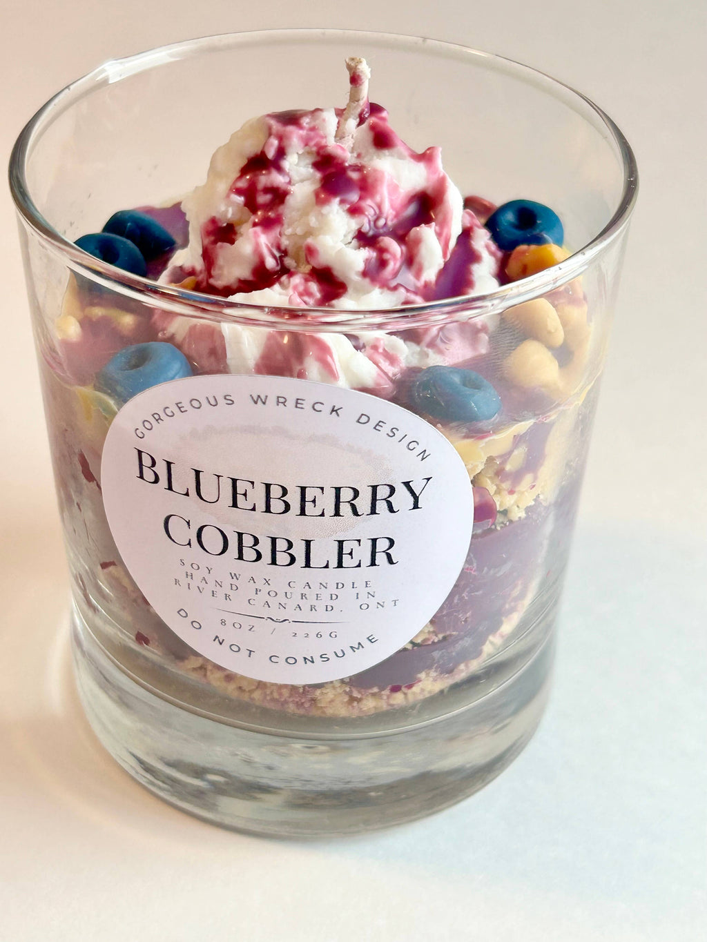 Gorgeous Wreck Design - Blueberry Cobbler Dessert Candle 