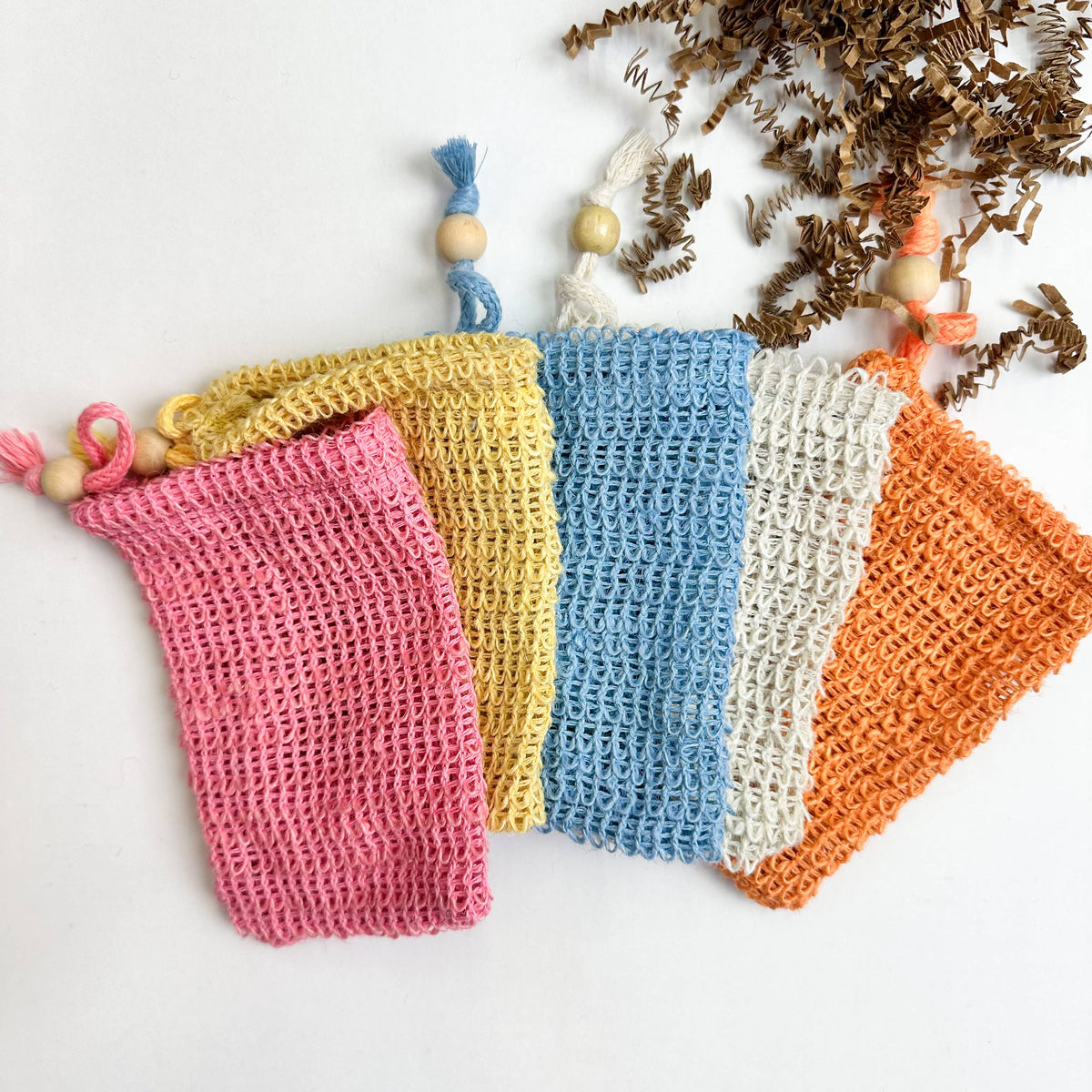 Smile Boutiques - Biodegradable Natural Sisal Soap Bags: Ivory Mesh