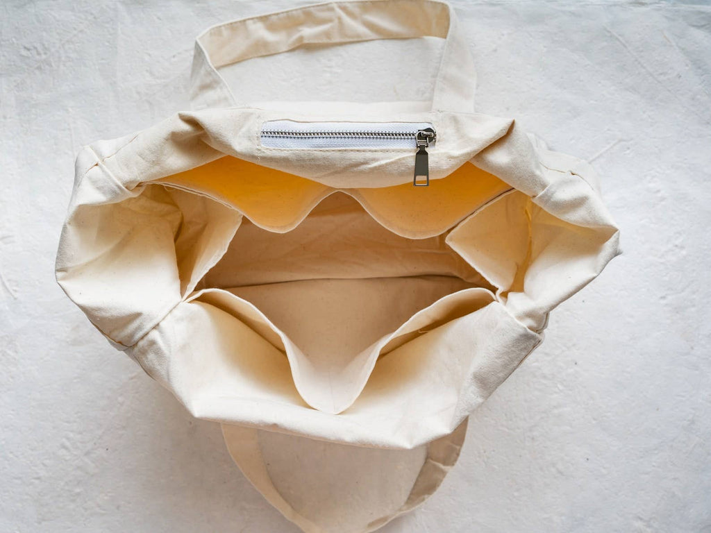 Plantish - Multi-pocket Tote Bag: Creamy Beige