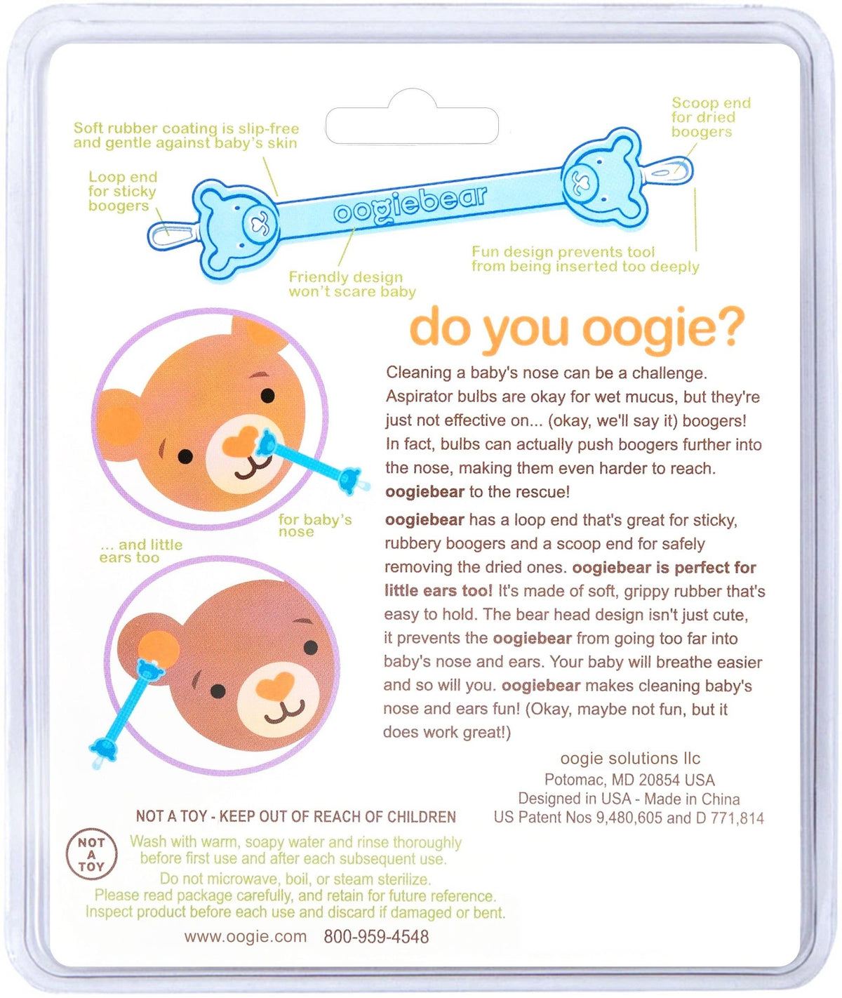 oogiebear - Oogiebear two pack with case: Raspberry and Seafoam