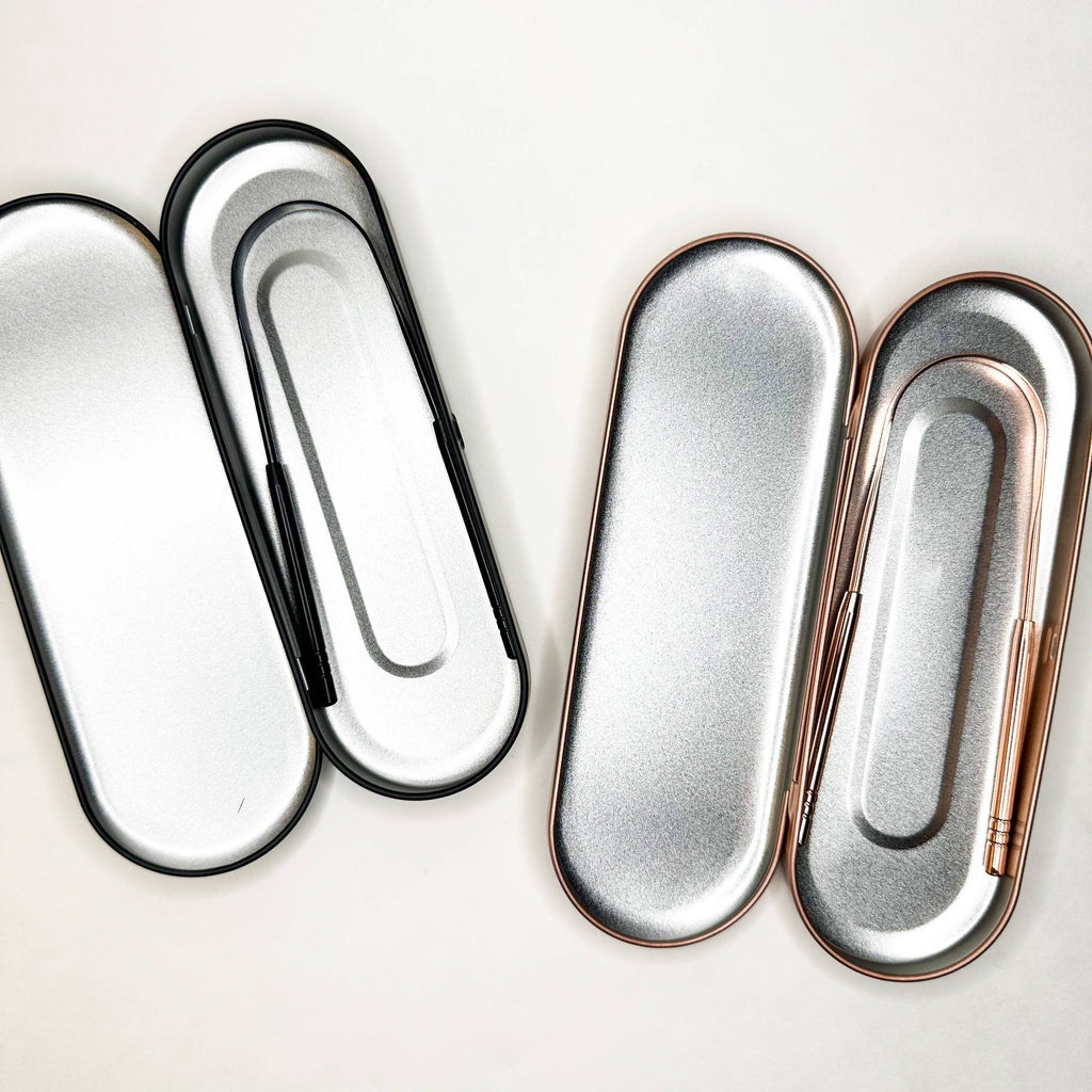 Smile Boutiques - Reusable Stainless Steel Tongue Scraper : 100% Pure Copper Scraper