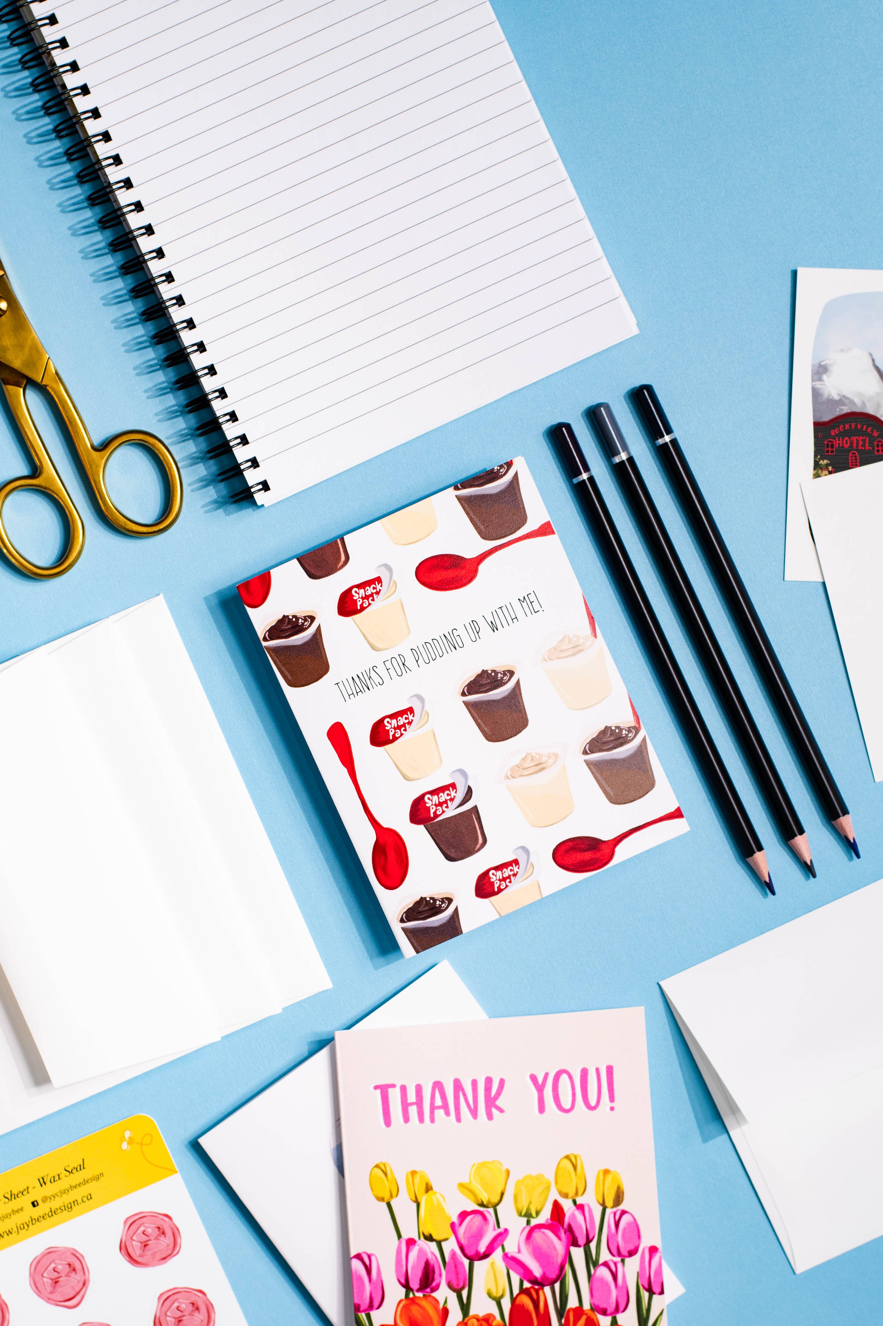 Jaybee Design - Thanks For Pudding Up With Me - Greeting Card