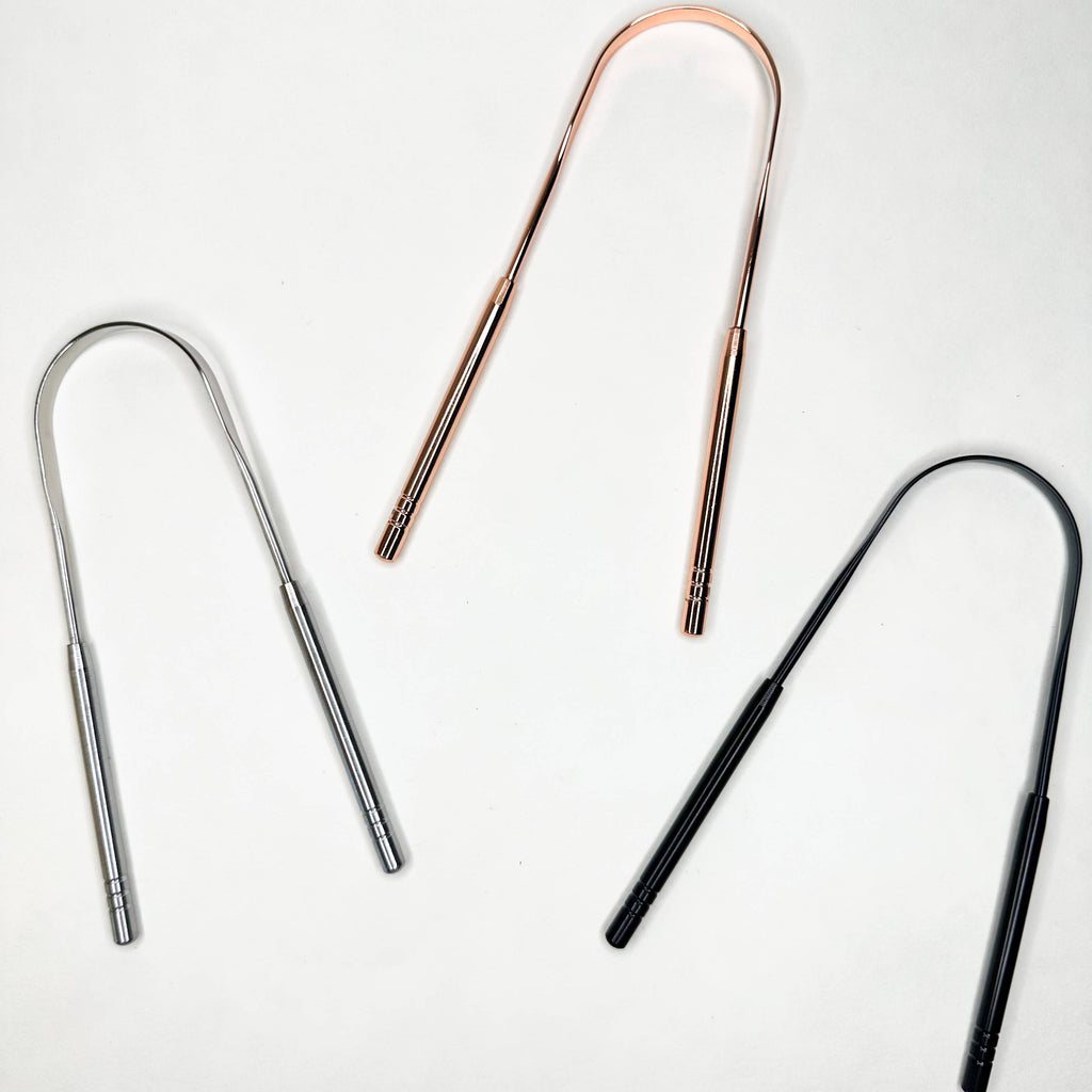 Smile Boutiques - Reusable Stainless Steel Tongue Scraper : 100% Pure Copper Scraper