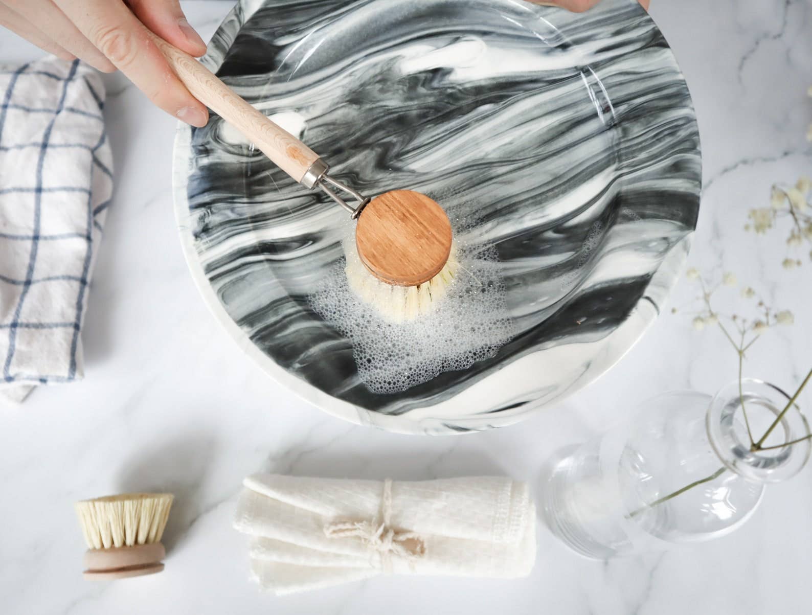 Plantish - Sisal Dish Brush Refill (Brush Head Only): 3 Refills / Bamboo