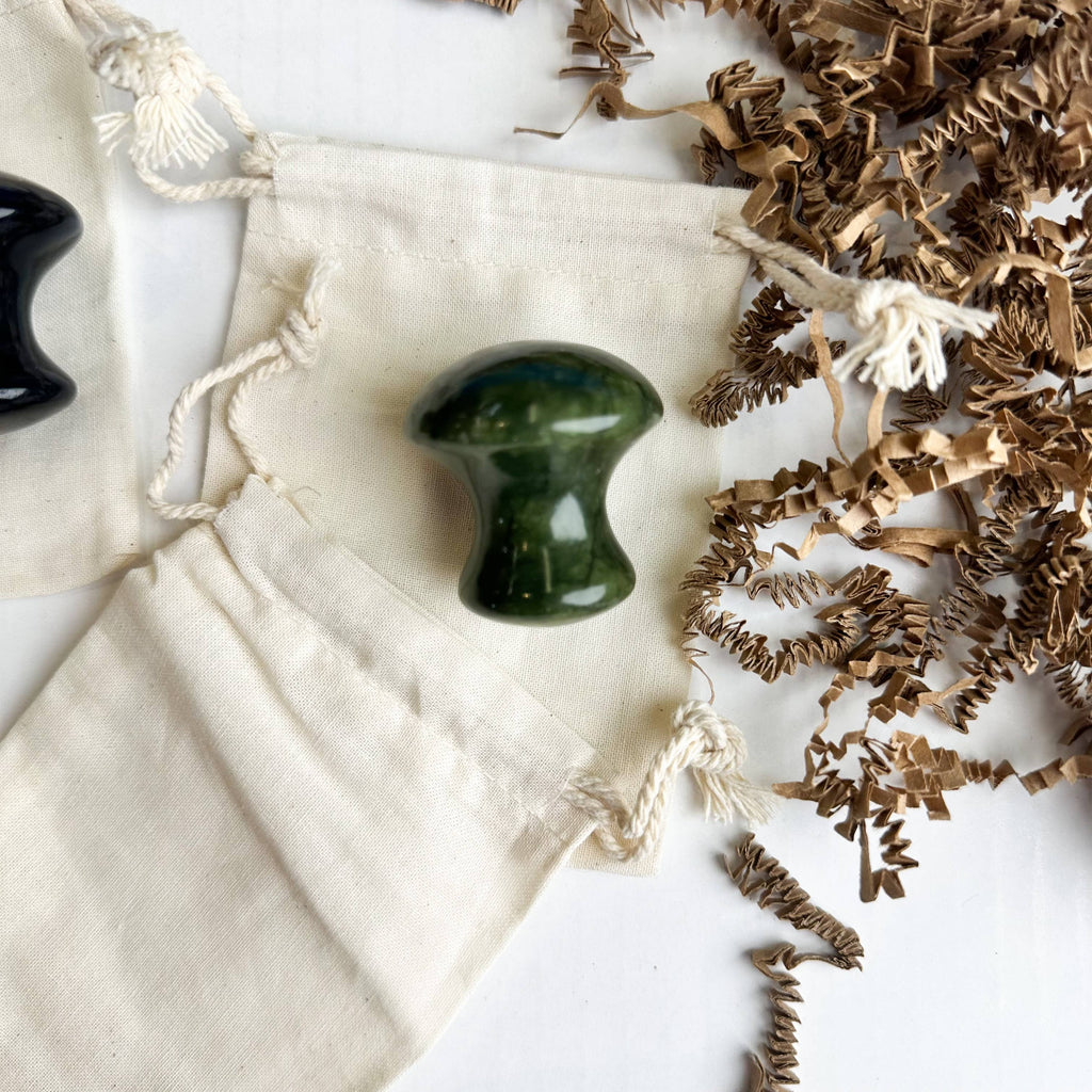 Smile Boutiques - Natural Mushroom Gua Sha Stone: Obsidian
