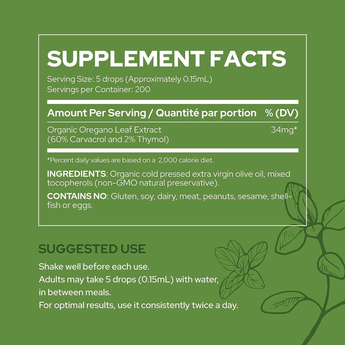 Plant of Life - Plant of Life Wild Oregano Oil - 6 Months Supply - 30ml, 1oz: 1oz