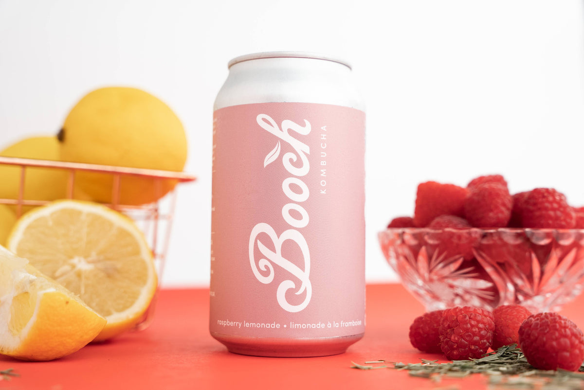 Booch Organic Kombucha + Moonbrew by Booch - Cans - Raspberry Lemonade Kombucha