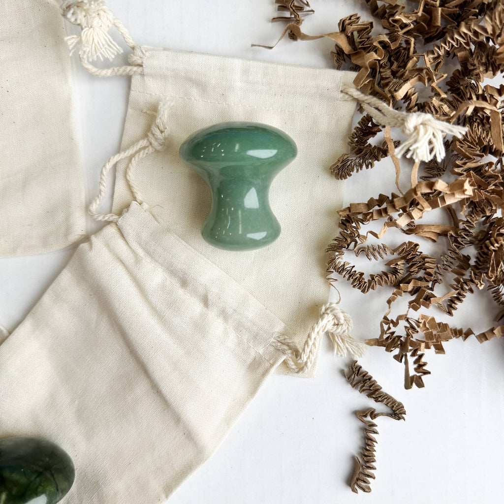 Smile Boutiques - Natural Mushroom Gua Sha Stone: Obsidian