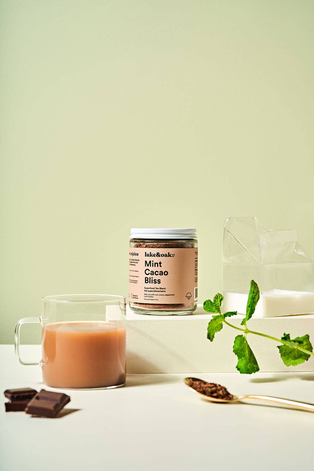 Lake & Oak Tea Co. - Mint Cacao Bliss - Superfood Tea: Retail Jar