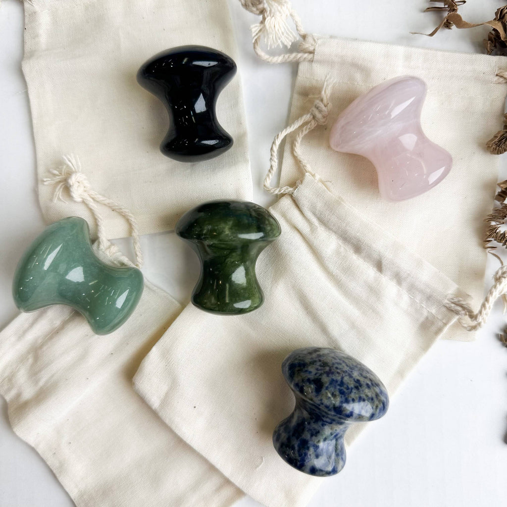 Smile Boutiques - Natural Mushroom Gua Sha Stone: Obsidian