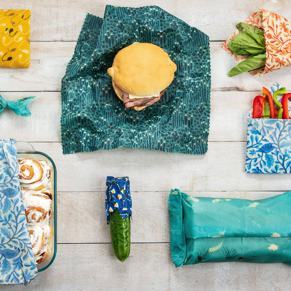 Three Huggers - Beeswax Wraps Multipack - Green Garden