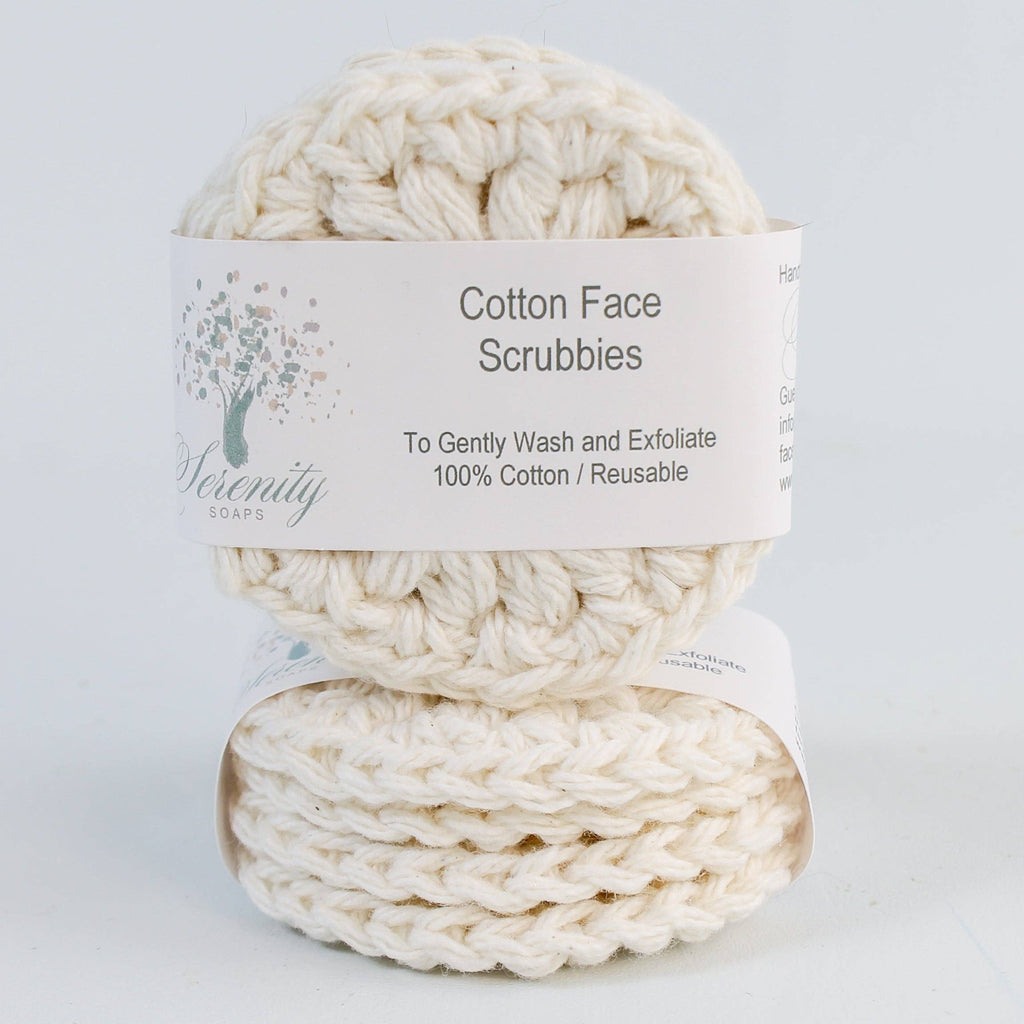 Serenity Soaps - Cotton Face Scrubbies: Black & White
