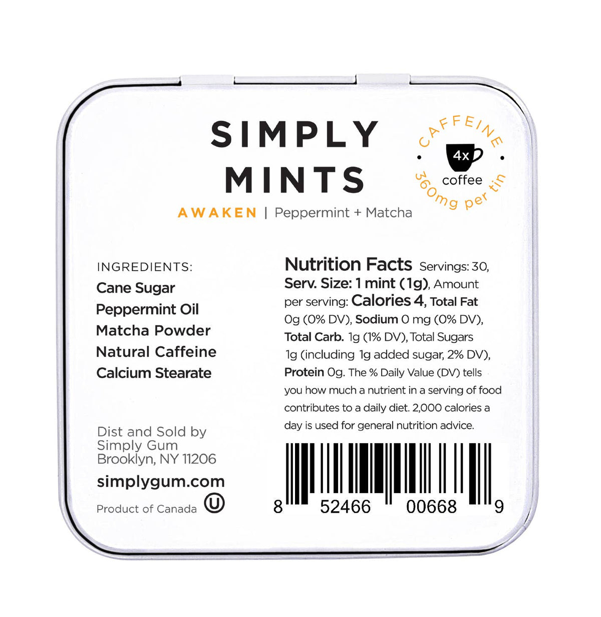 Simply Gum - Simply Mints - Awaken (Caffeine)