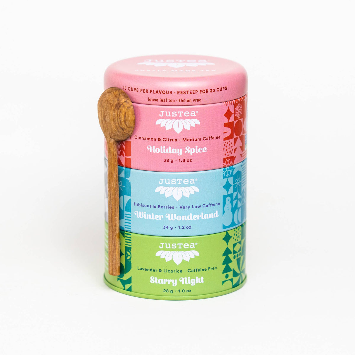 JusTea - Holiday Gift Box - Tea Tin, Zebra Ornament, Spoon, Infuser
