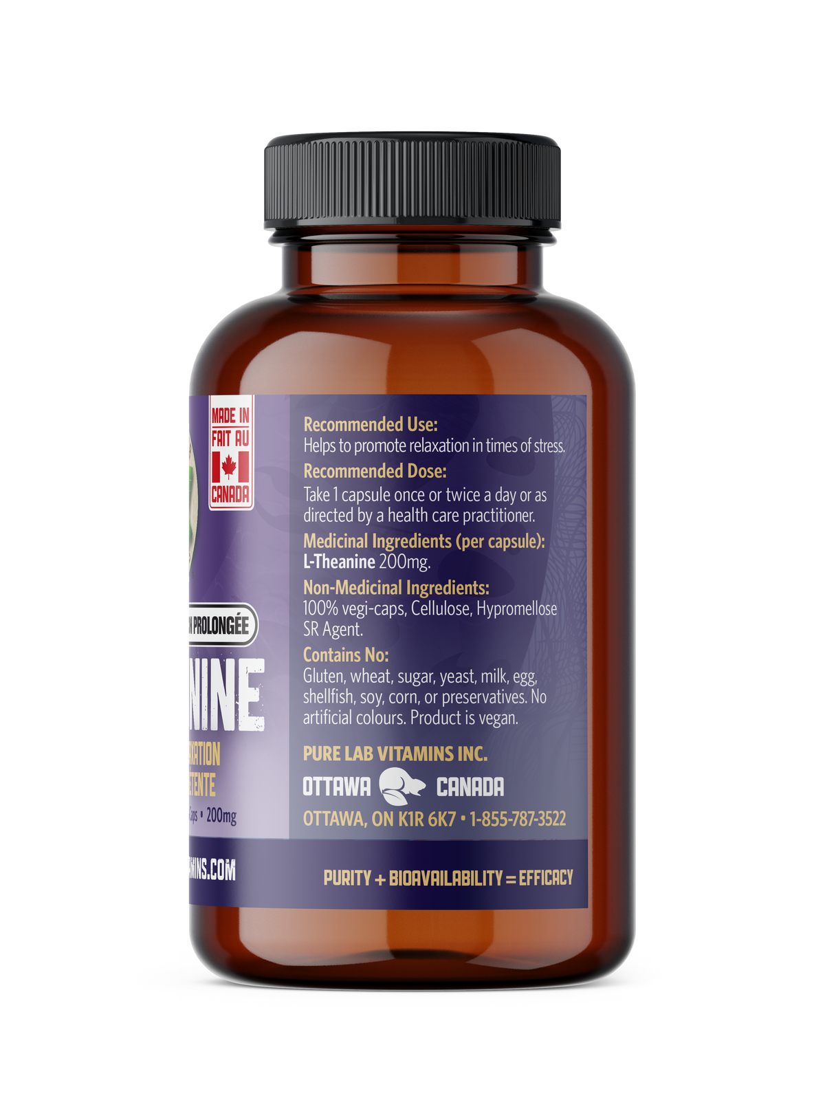 Pure Lab Vitamins L-Theanine Slow Release