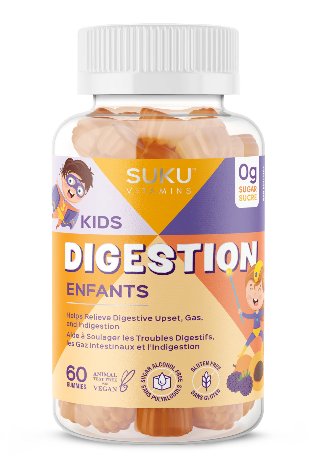 SUKU Vitamins Kids Digestion (60 Gummies)