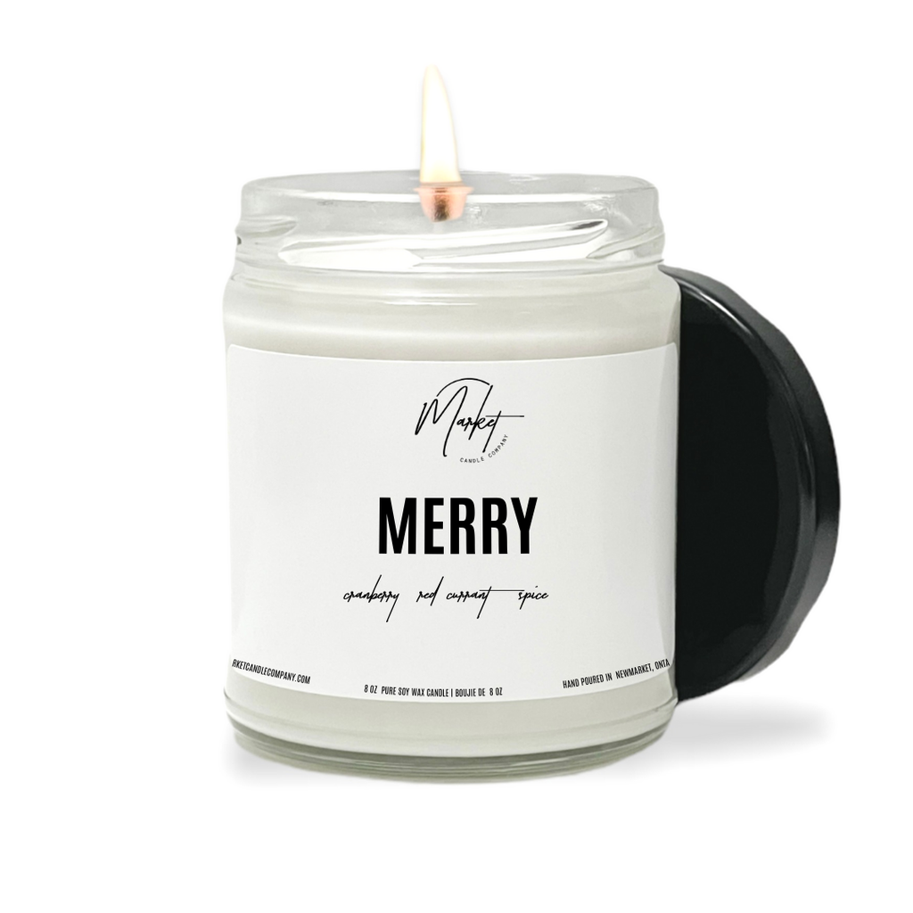 Market Candle Company - WINTER WHITE LABEL - MERRY SOY CANDLE - WHOLESALE: GOLD