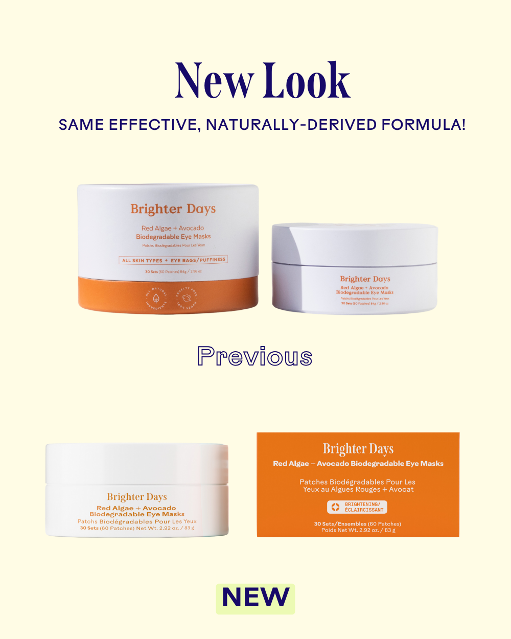 Three Ships - Brighter Days Red Algae + Avocado Biodegradable Eye Mask