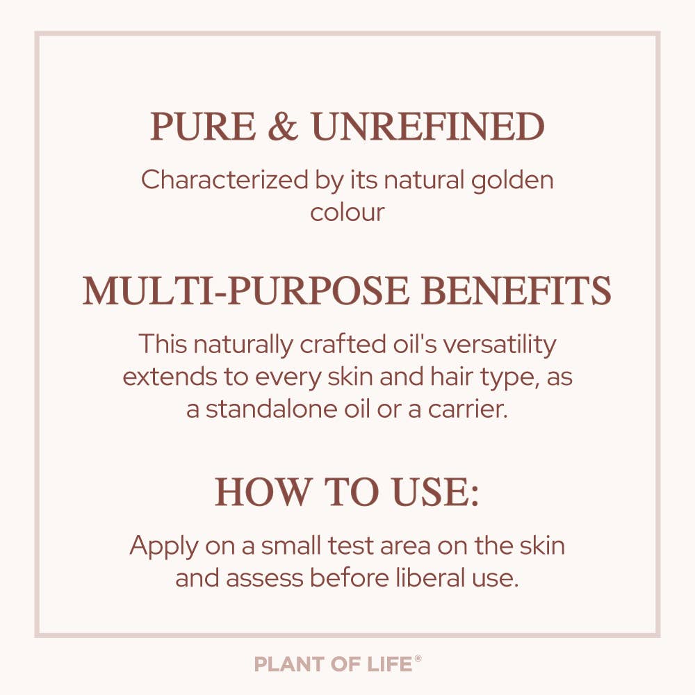 Plant of Life - Jojoba Oil | Organic | Skin, Hair, DIY | 100% Pure | Size: 4oz