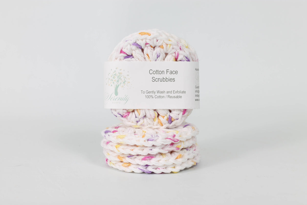 Serenity Soaps - Cotton Face Scrubbies: Confetti