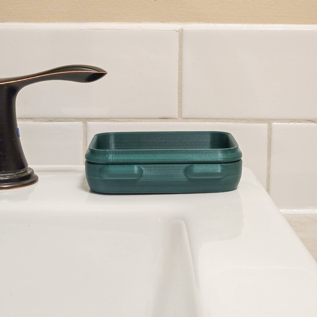 The Rogerie - UPDATED: Travel Soap Case (Rectangular): Evergreen / Standard (30mm)