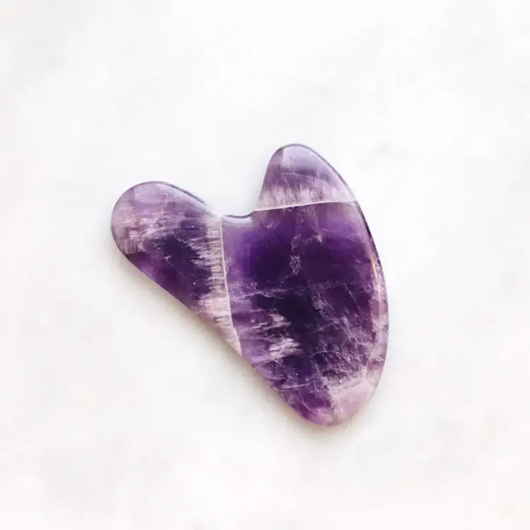 Smile Boutiques - Natural Gua Sha Stone - Facial Massager Stone: Amethyst