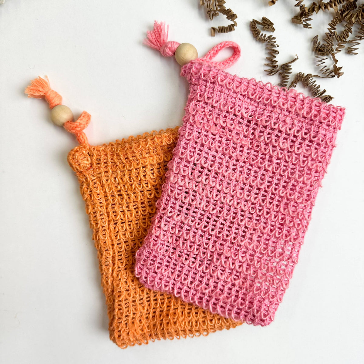 Smile Boutiques - Biodegradable Natural Sisal Soap Bags: Ivory Mesh