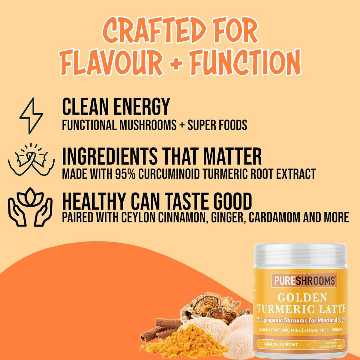 PureShrooms Inc. - PureShrooms Turmeric Latte w/ Lion's Mane & Turkey Tail
