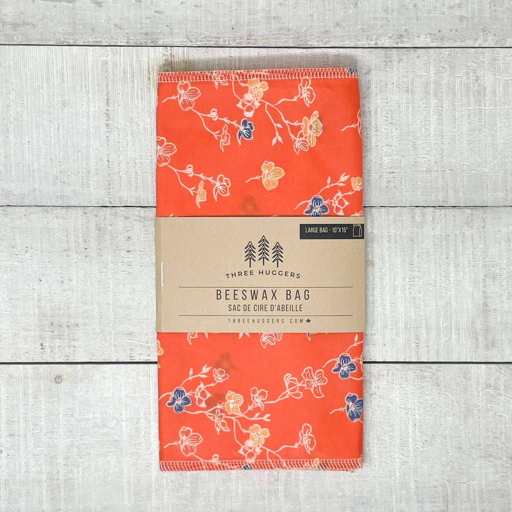 Three Huggers - Large Beeswax Bag - Crimson