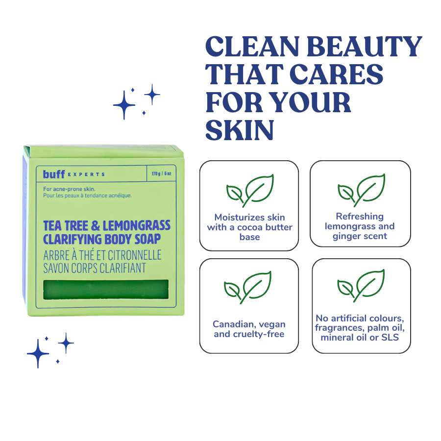 Buff Experts - 🇨🇦 - Tea Tree & Lemongrass Clarifying Body Soap- Treats Body Acne