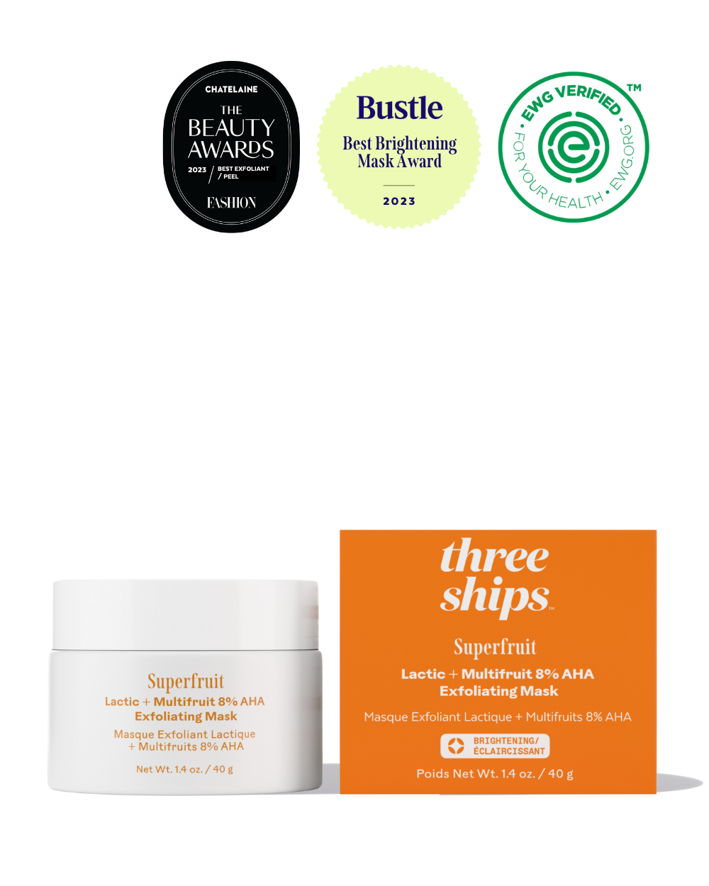 Three Ships - Superfruit Lactic + Multifruit 8% AHA Exfoliating Mask