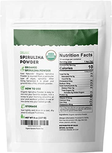 Kate Naturals - Organic Spirulina Powder: Medium
