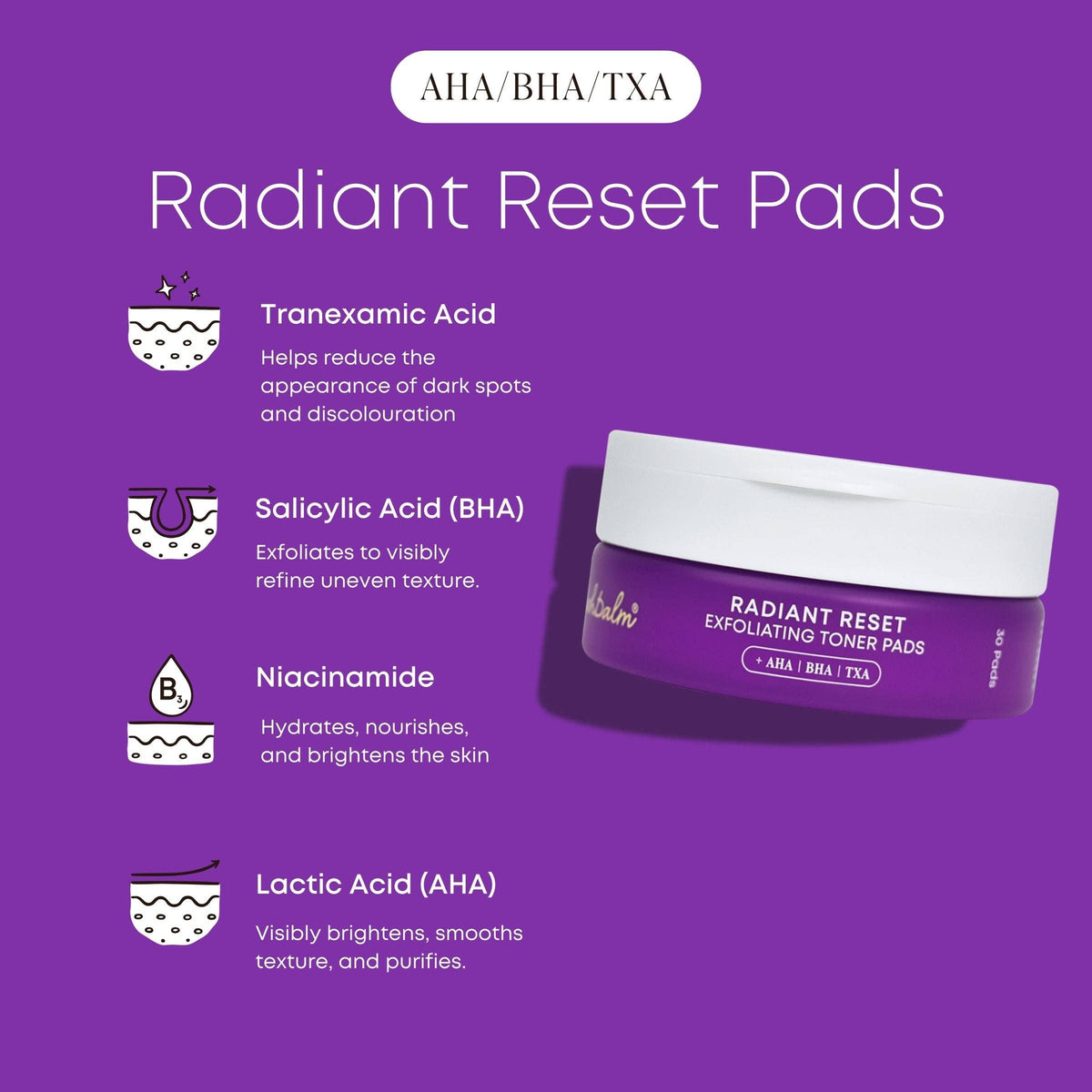 Bushbalm - Radiant Reset Exfoliating Toner Pads