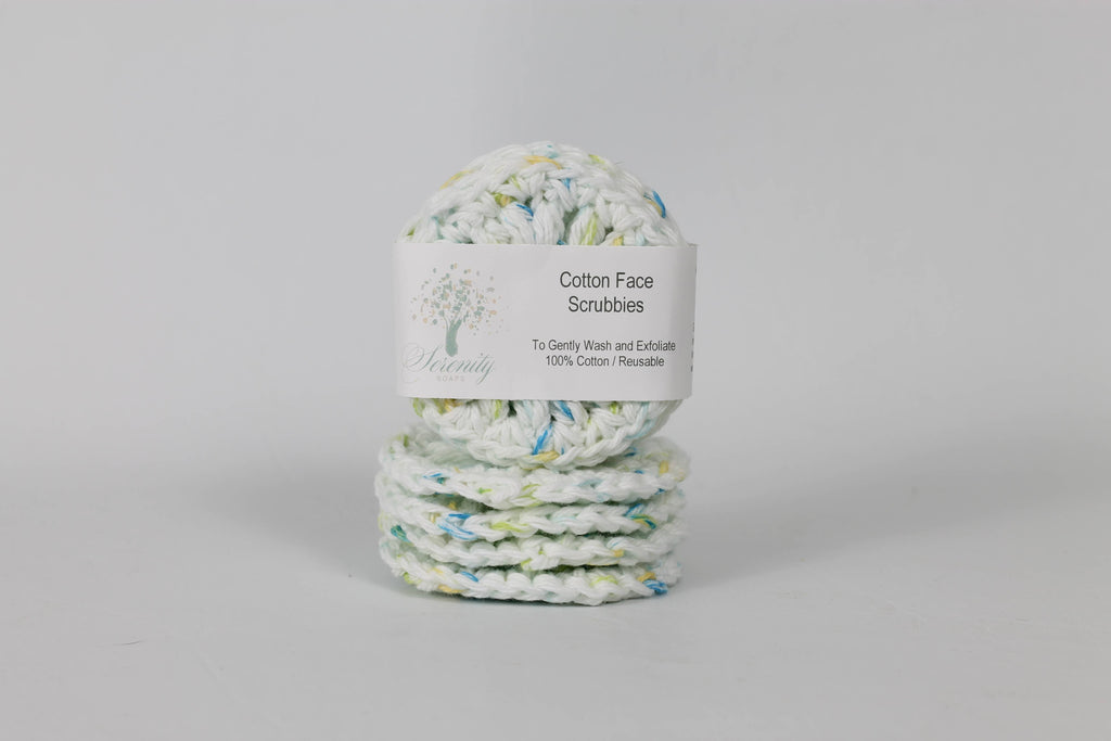 Serenity Soaps - Cotton Face Scrubbies: White