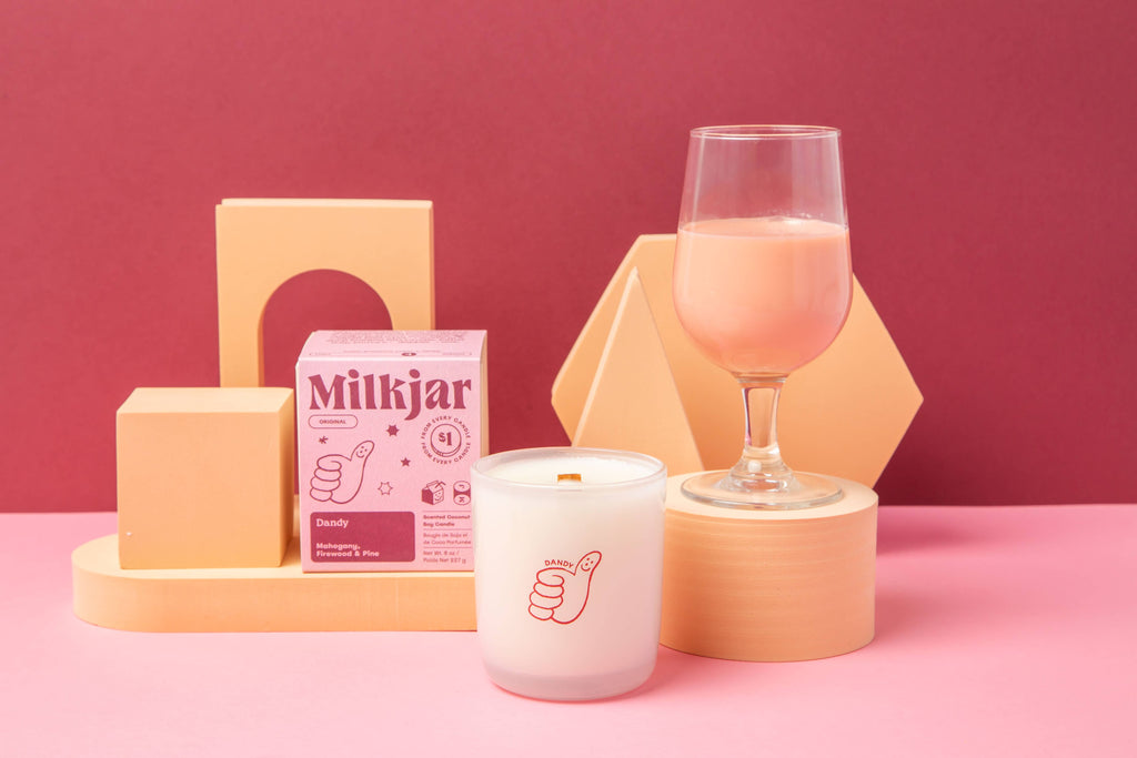 Milk Jar Candle Co. - Dandy - Mahogany, Firewood & Pine Coconut Soy 8oz Candle