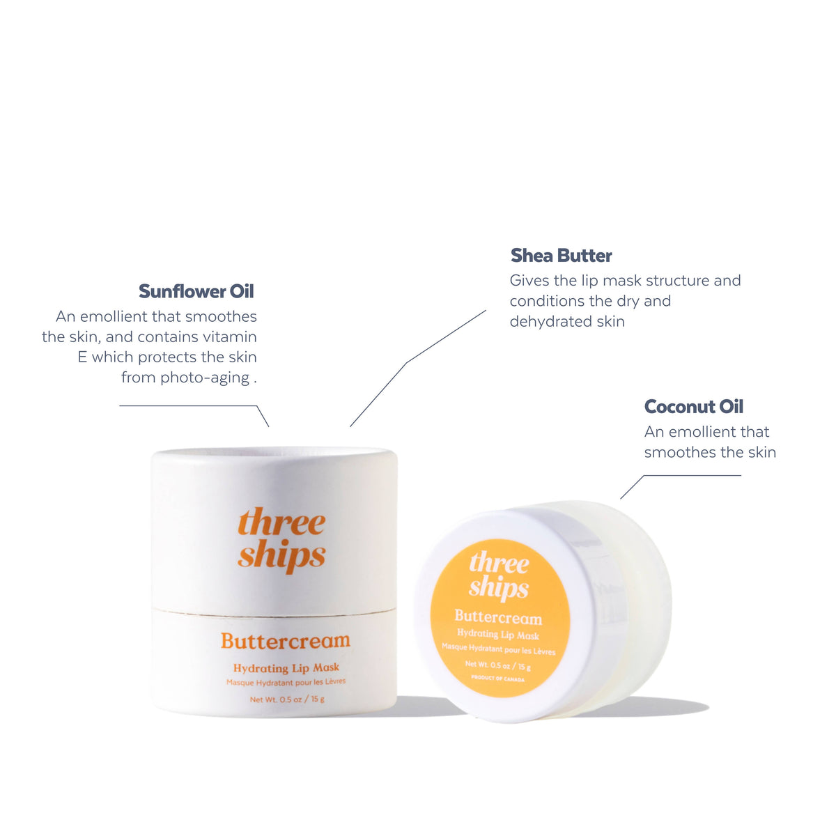 Three Ships - Buttercream Hydrating Lip Mask (15g)