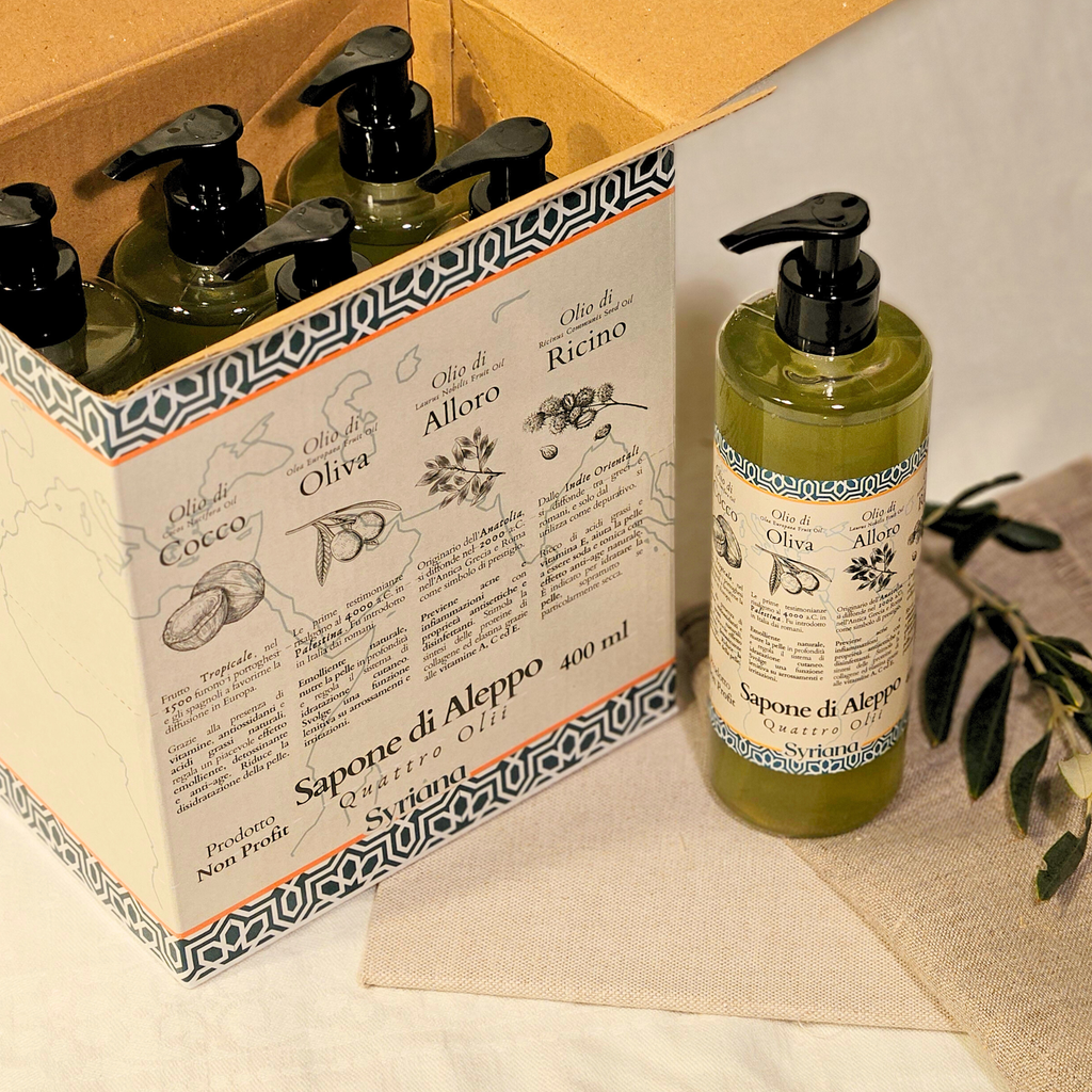 Syriana - Liquid Aleppo Soap "4 Oils": Olive, Coconut, Laurel, Castor: 400 ml (bottle)