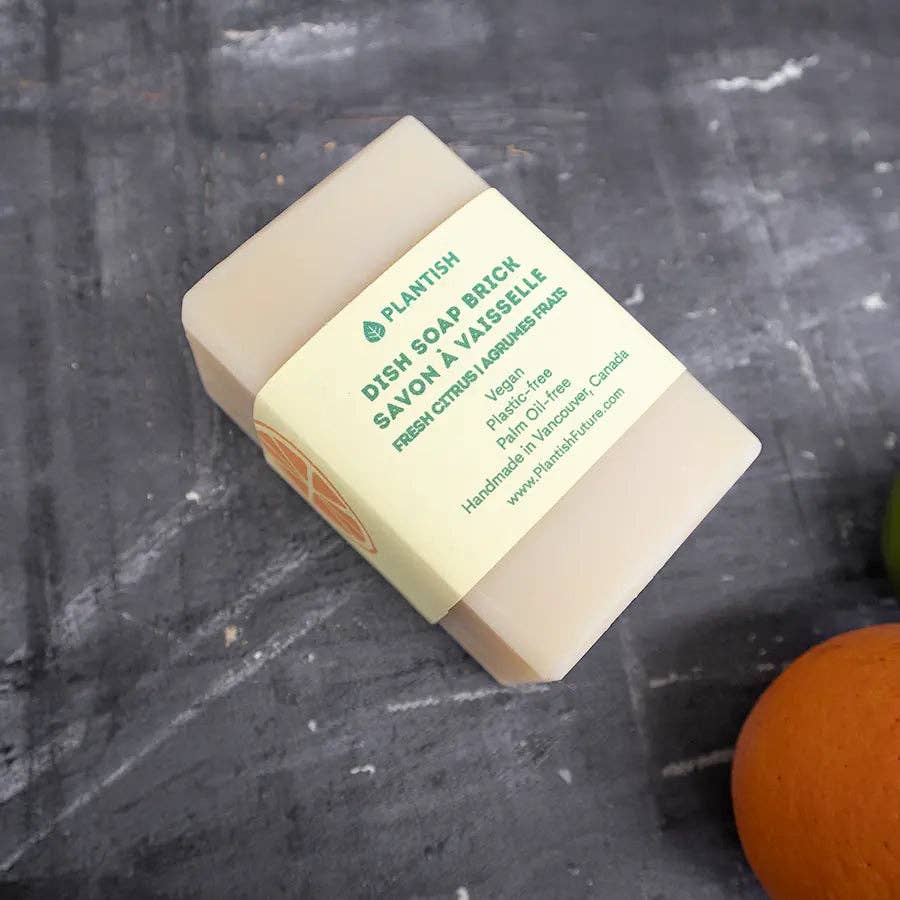 Plantish - Fresh Citrus - Solid Dish Soap Brick (13oz): Soap Brick