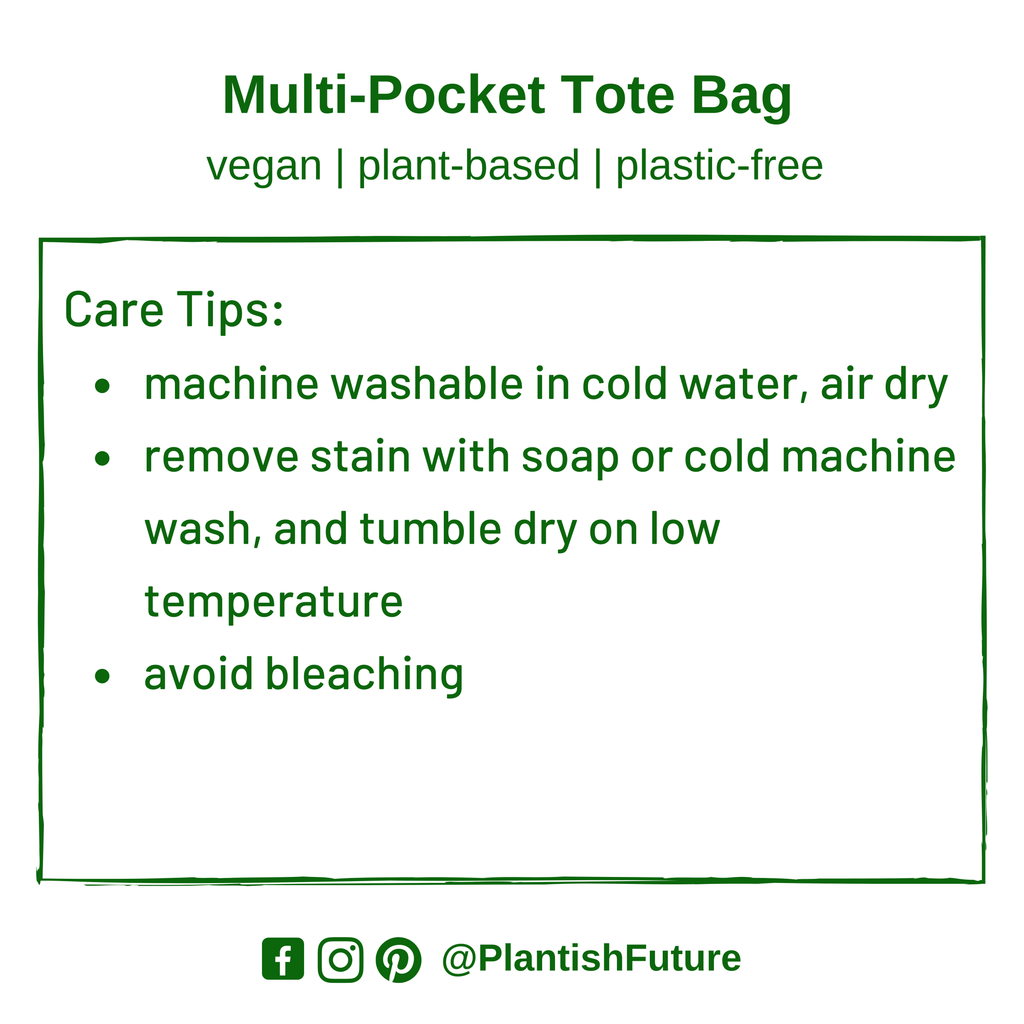 Plantish - Multi-pocket Tote Bag: Creamy Beige