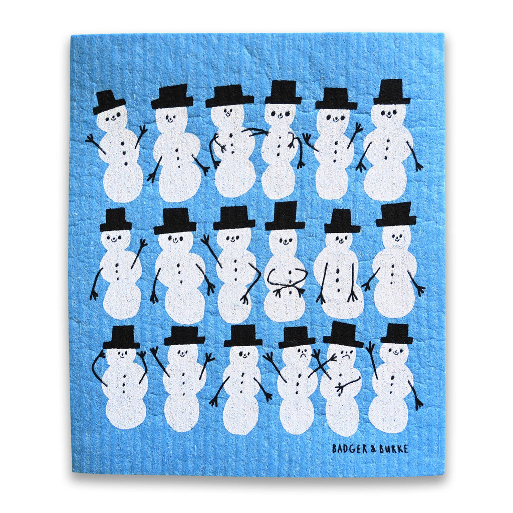 Badger & Burke - Holiday Snowmen Sponge Cloth / Swedish Dishcloth