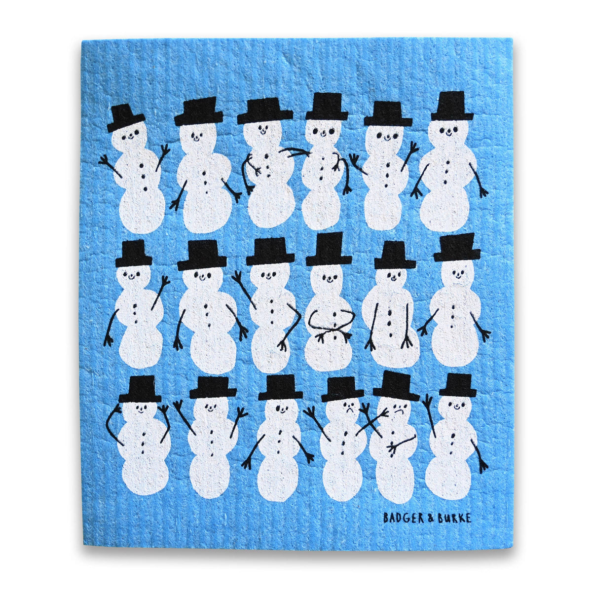 Badger & Burke - Holiday Snowmen Sponge Cloth / Swedish Dishcloth