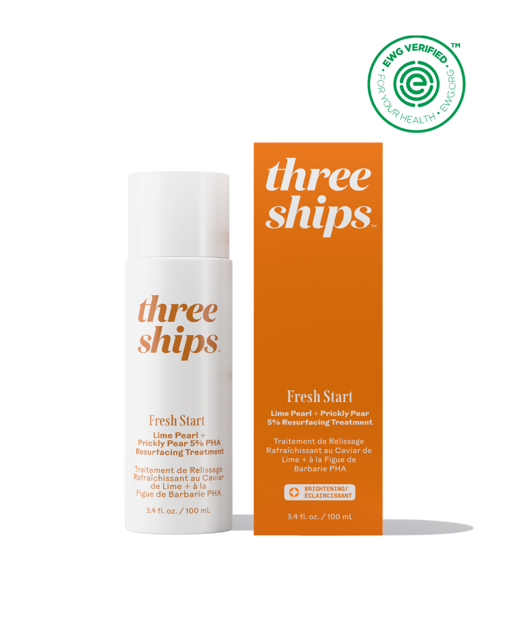 Three Ships - Fresh Start Lime Pearl + Prickly Pear 5% PHA Resurfacing Treatment