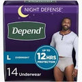 Depend Night Defense Adult Incontinence Underwear for Men, Overnight, L, 16 Count