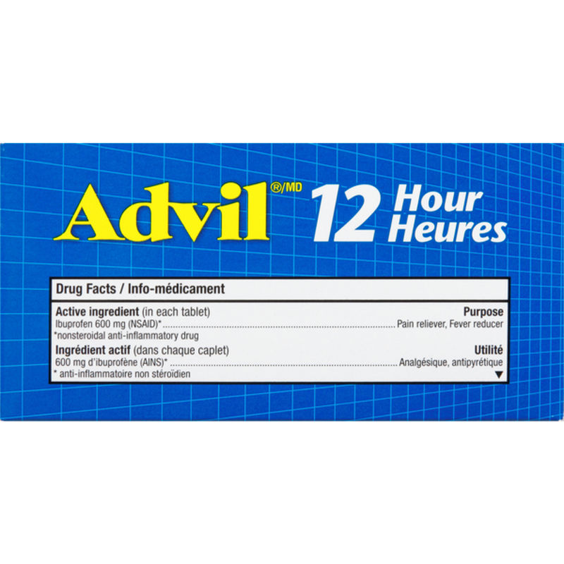 Advil 12 Hour Tablets for Extended Pain Relief, 600 mg Ibuprofen, 85 Count